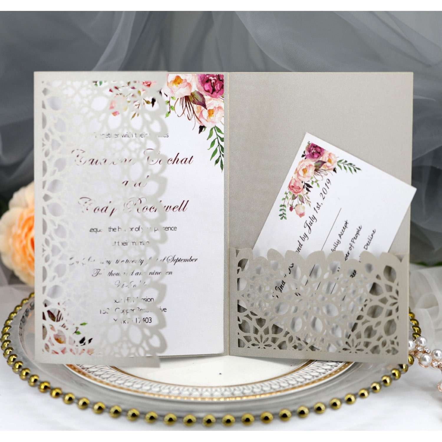 Business Invitation Card Marriage Invitations Navy Blue Card Customization